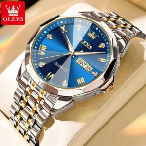 OLEVS Watch Men Blue Face Men's Watch