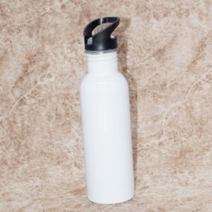 White Brandable Metallic Water Bottle