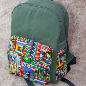 Canvas Bagpack With Ankara Touch
