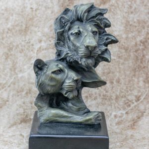 Majestic Bond Lion &amp Lioness Cold Cast Sculpture