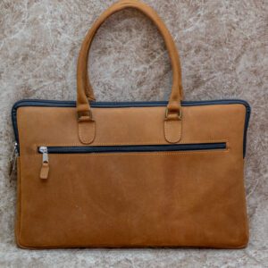 Premium Tan Leather Laptop Bag