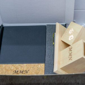 Executive Wooden Desk Organizer & Notebook Set