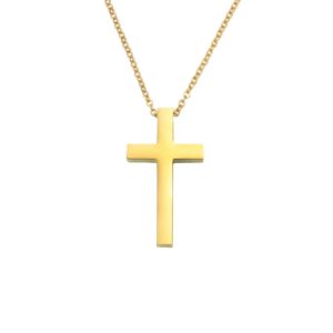 Gold Stainless Steel Cross Necklace