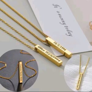 Custom Gold Bar Necklace