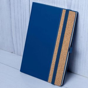 Eco-Friendly Cork  Leather Blue Notebook