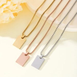 Minimalist Rectangular Pendant Necklaces