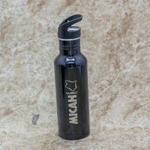 Personalized Black Stainless Steel Water Bottle