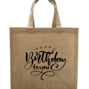Happy Birthday Burlap Eco-friendly Jute Bag