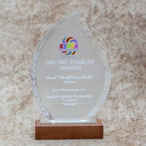 Elegant Flame-Shaped Crystal Awards