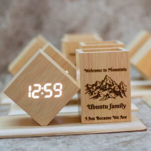 Custom Engraved Wooden Desk Organizer