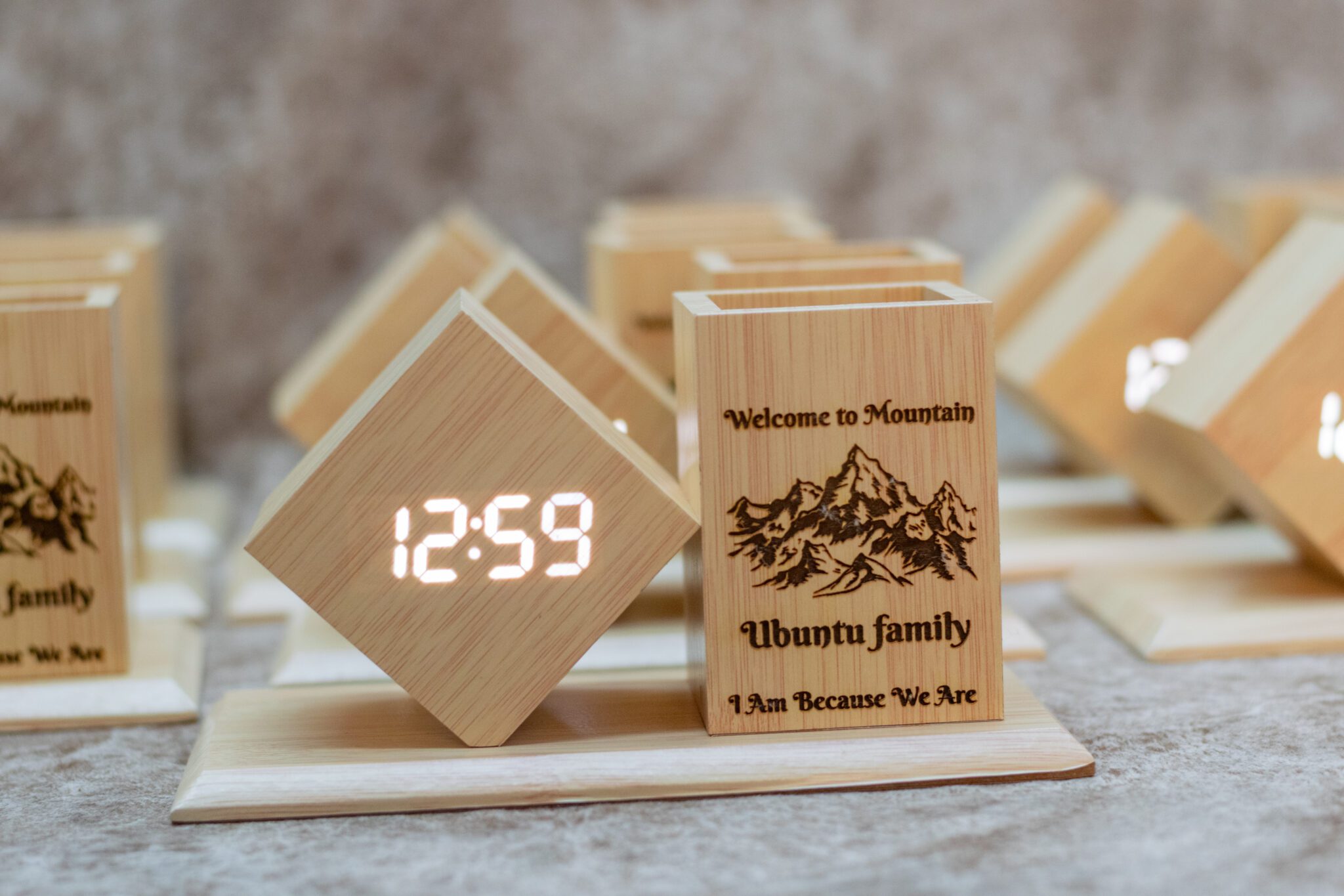 Custom Engraved Wooden Desk Organizer