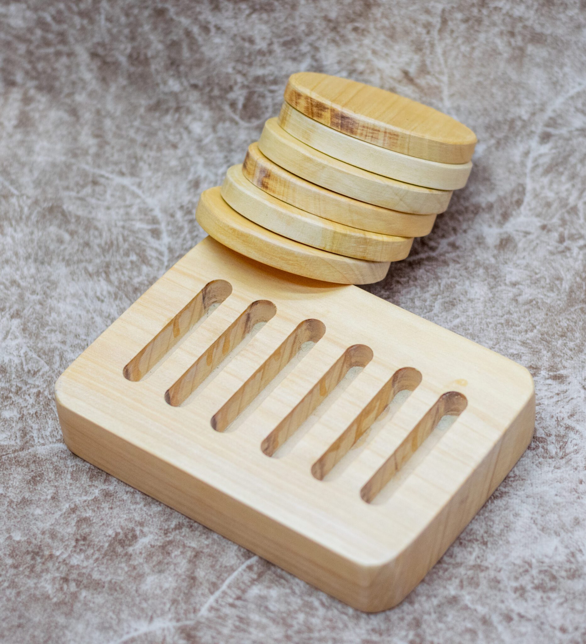 Handcrafted Wooden Coaster Set