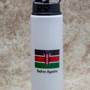 Personalized Water Bottle with Kenyan Flag