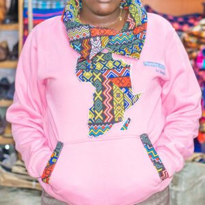 Pink Hoodie with African Map Print