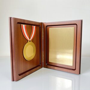 Elegantly Crafted Wooden Medal Display Plaque