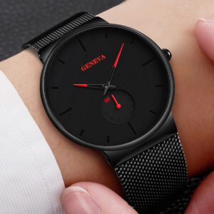 Sleek Black Mesh Watch