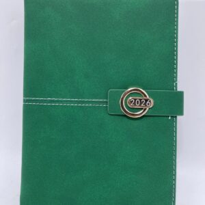 2026 A5 Premium Leather Diary - Emerald Green