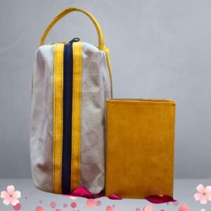 Premium Travel Pouch & Leather Passport Holder Set