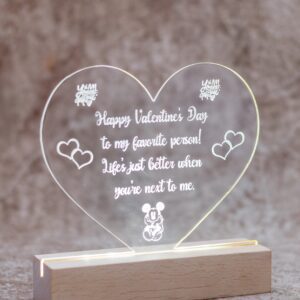 Personalized LED Heart Valentine's Gift | Custom Acrylic Light Display