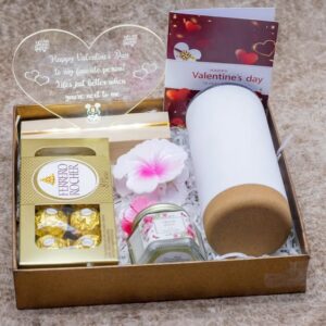 Valentine's Day Gift Box with LED Heart & Ferrero Rocher | Romantic Hamper for Her