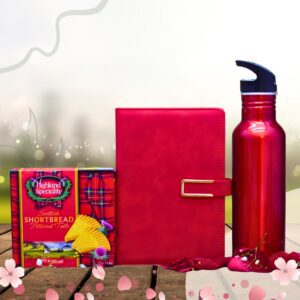Red Elegance Gift Set - Premium Scottish Shortbread & Accessories