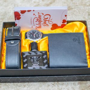 Premium Valentine's Day Gift Set for Him - Watch, Wallet & Belt Gift Box