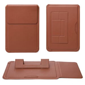 Premium Leather Laptop Sleeve with Multi-Angle Stand