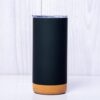 Black Stainless Steel Tumbler with Cork Base | Insulated Travel Mug