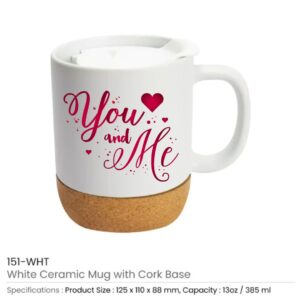 The You and Me Ceramic Mug with Cork Base