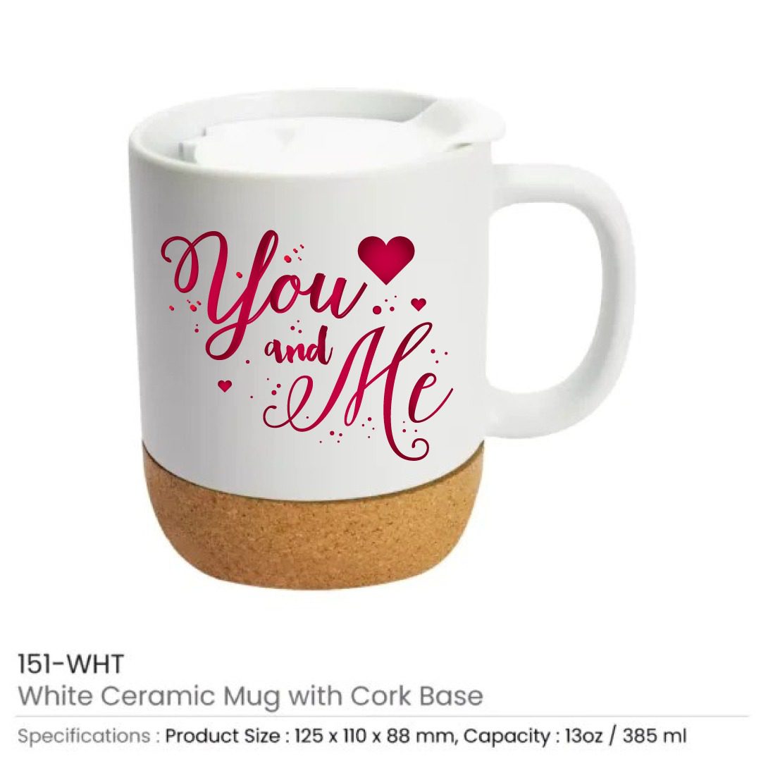 The You and Me Ceramic Mug with Cork Base