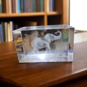 Exquisite 3D Crystal Elephant Sculpture