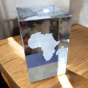 3D Crystal Africa Map Sculpture