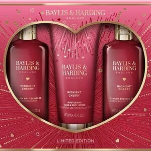 Baylis & Harding Midnight Cherry Luxury Body Trio Gift Set