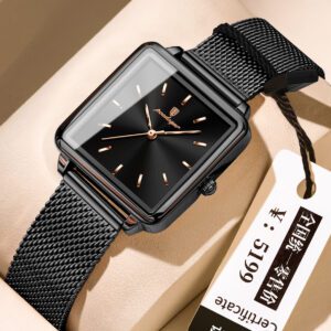 Noir Elegance Square Ladies Watch