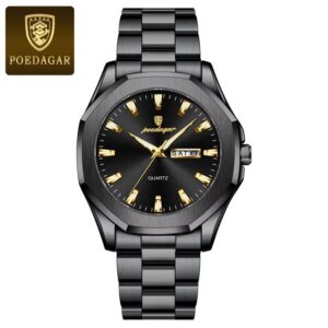 Poedagar Black Knight Gold Elite Men's Quartz Watch