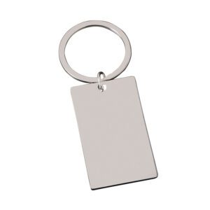 Polished Metal Rectangle Keychain