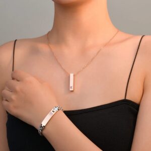 Stunning Gold Bar Necklace and Bracelet Set