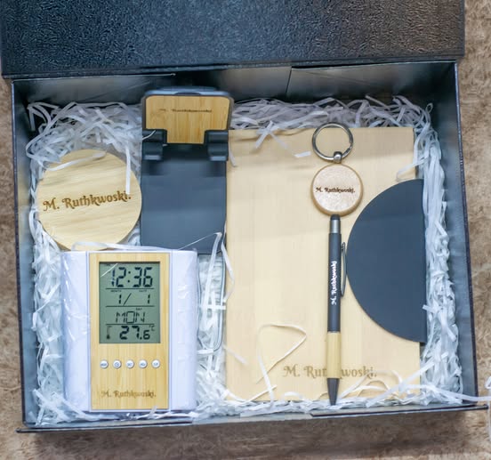 Personalized Bamboo Desk Essentials Set