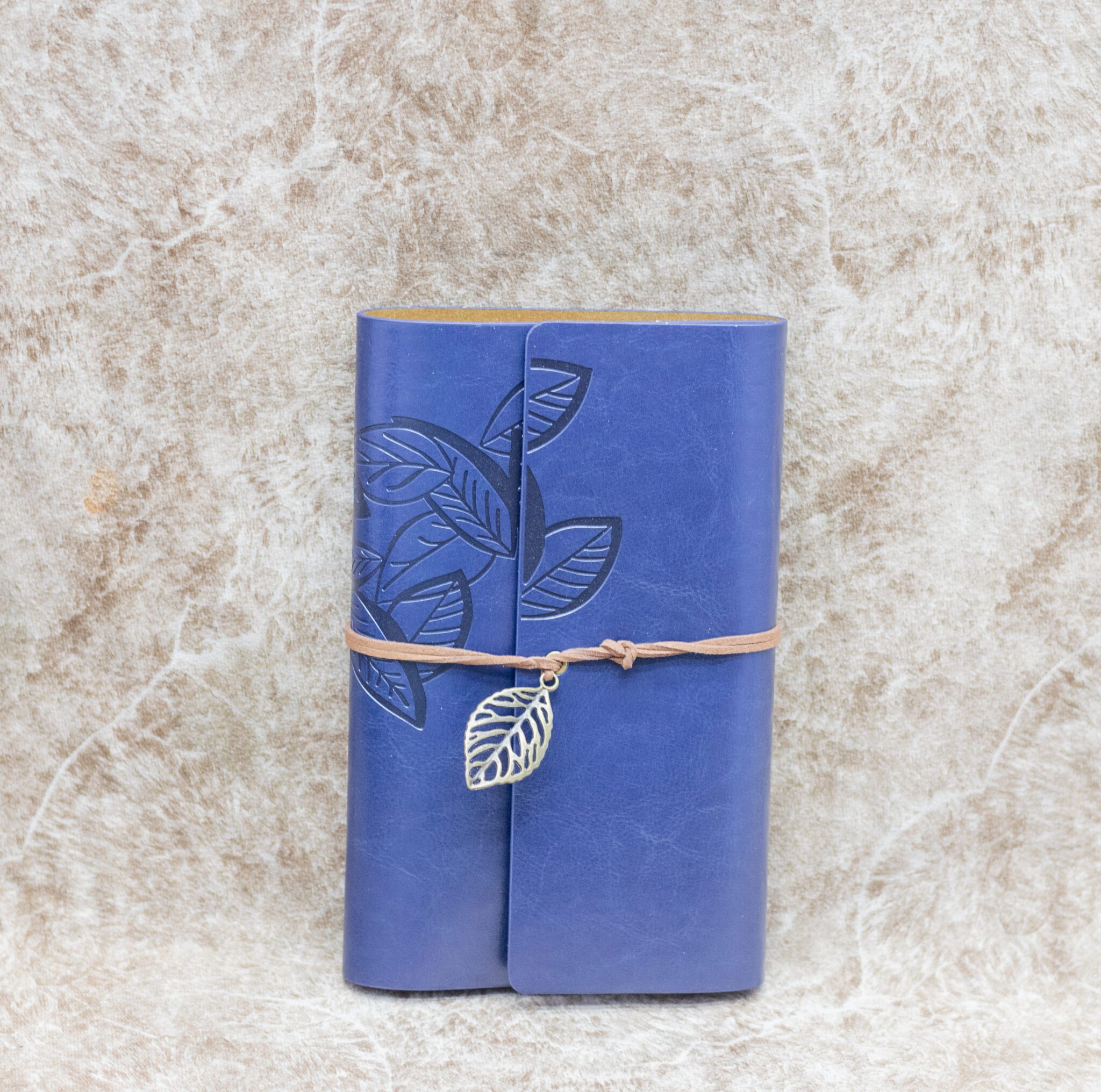 Handcrafted Azure Leaf Leather Journal
