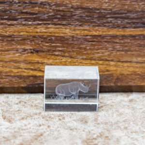 Premium Crystal Glass Rhino Ornament
