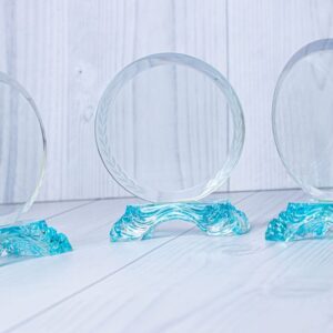 Elegant Crystal Round Award with Blue Artistic Base