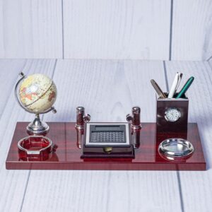 Executive Wooden Desk Organizer Set