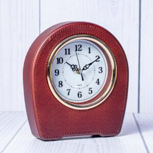 The Faux-Leather Desktop Quartz Clock