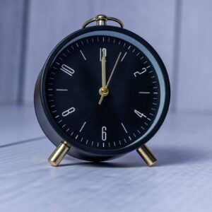 Mid-Century Modern Matte Black & Alarm Clock