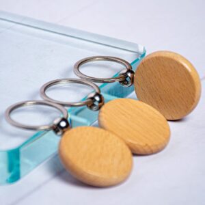 Personalized Round Wooden Keychain