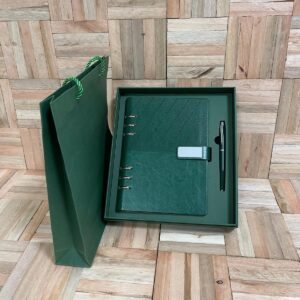 Executive Forest Green Notebook & Pen Gift Set