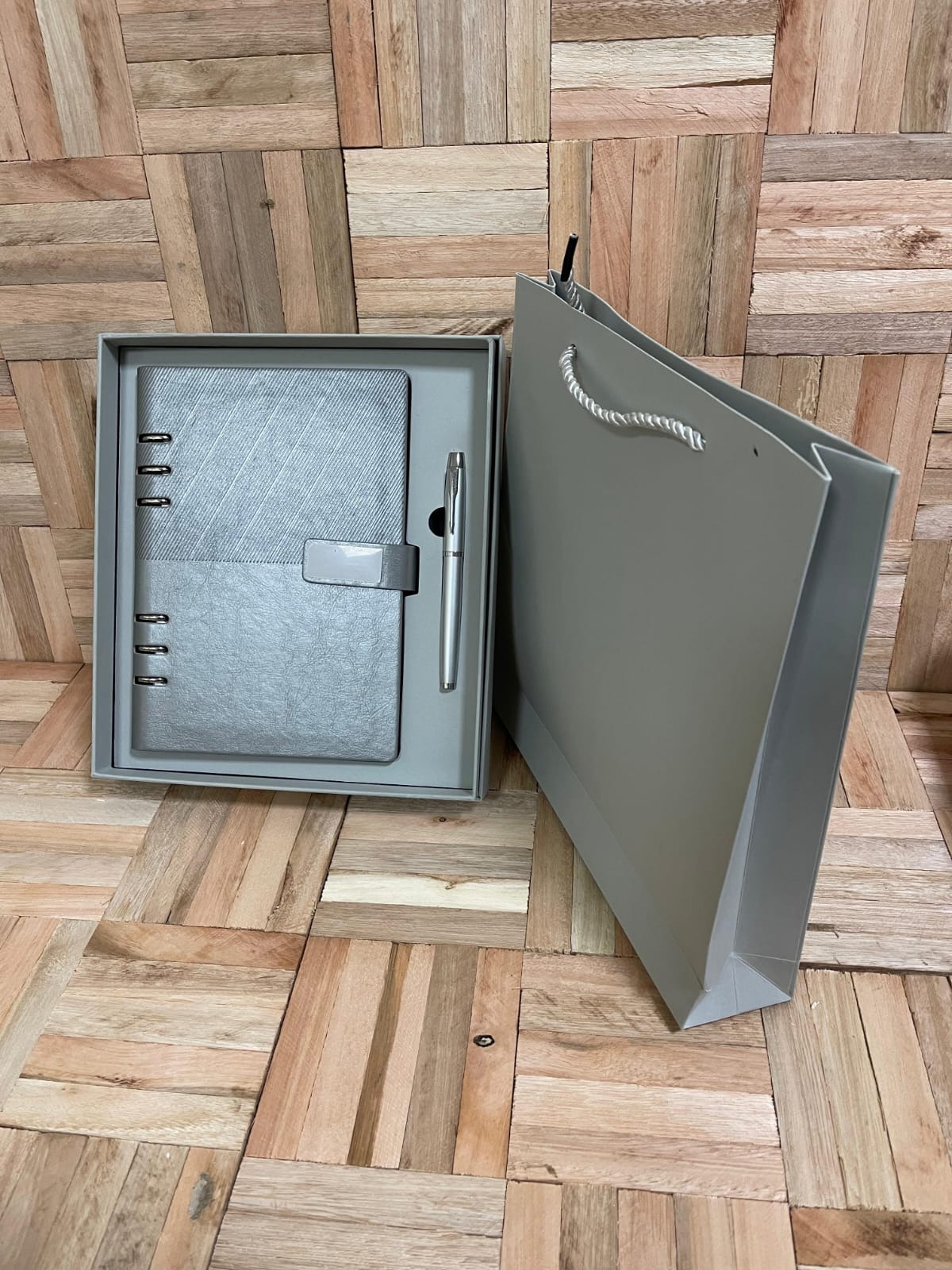 Executive Grey Notebook & Pen Gift Set