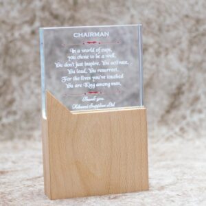 Modern Glass & Wood Trophy