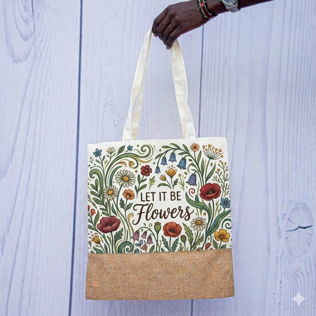 Let It Be Flowers Tote Bag
