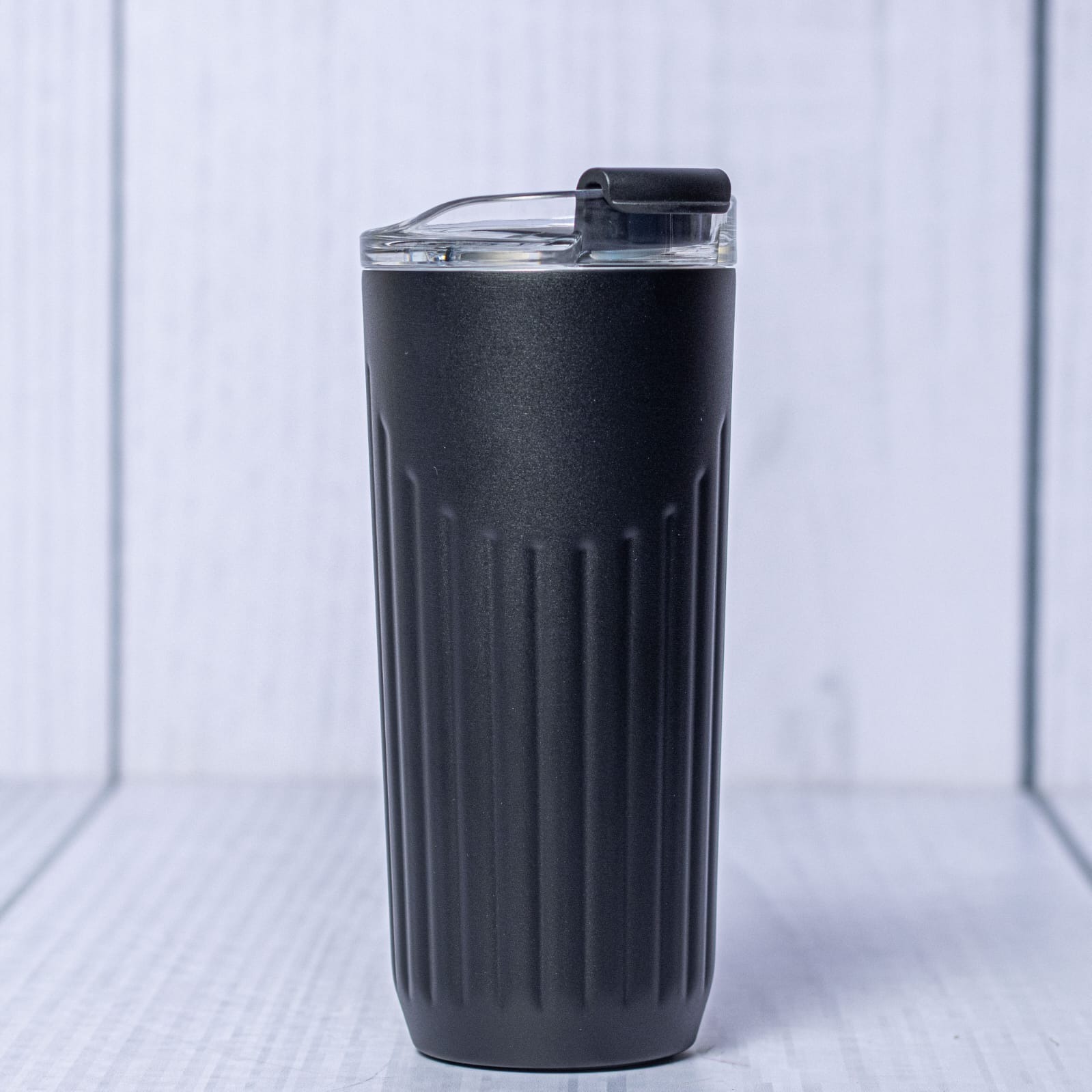 Matte Black Ribbed Tumbler